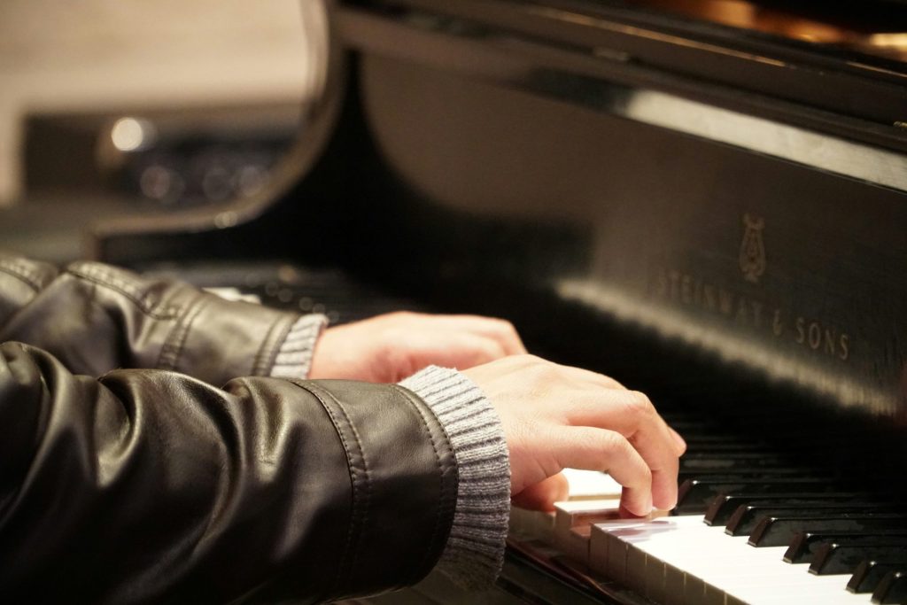person playing piano